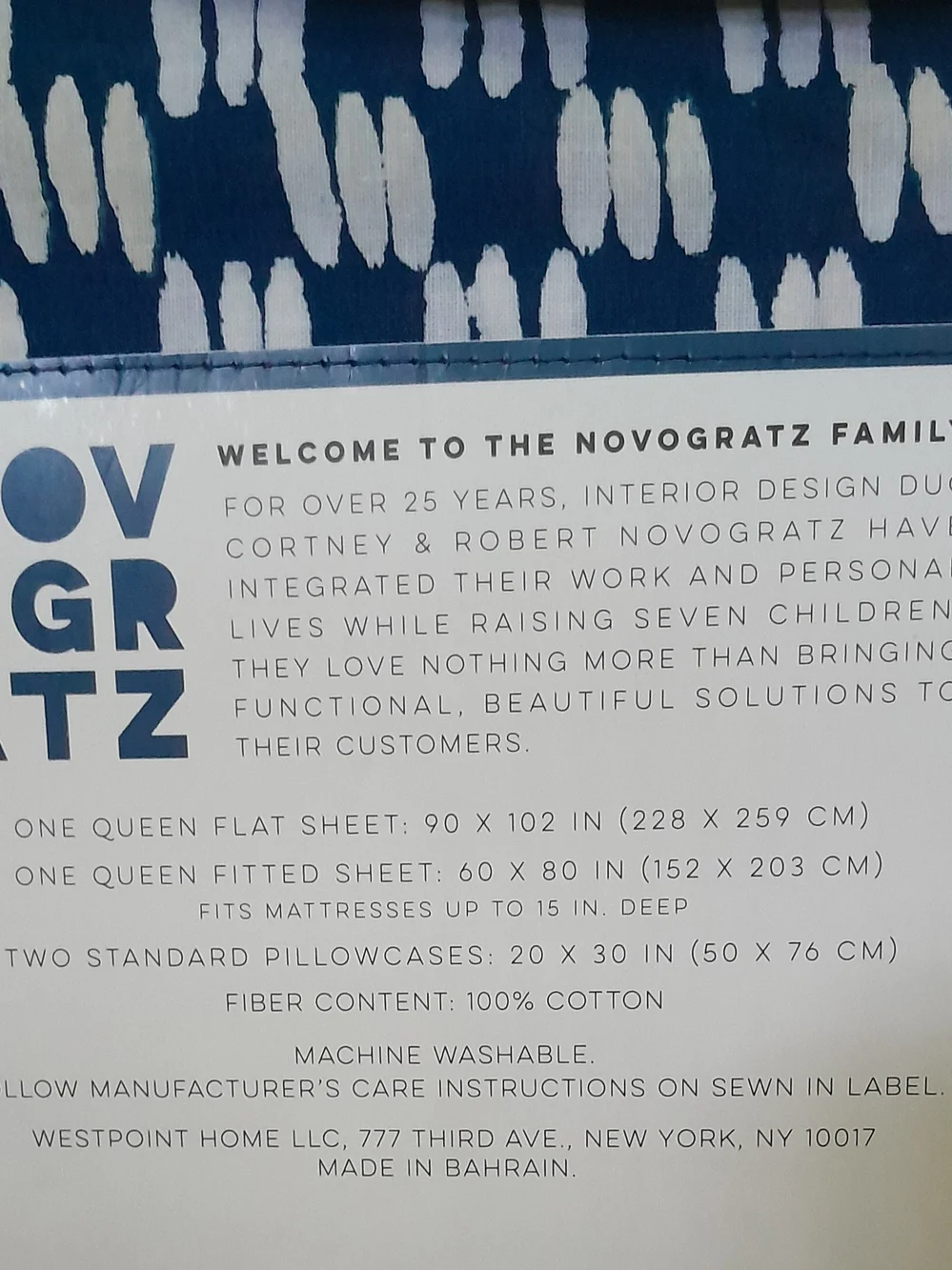 Brand New Novogratz by Utica Queen Size Sheet Set Petite Painted Check
